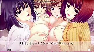 Erotica Yuuwaku Harem Route End - Motorboated by Four Busty Wives