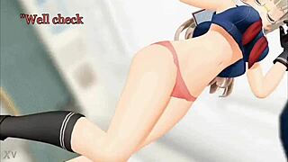 he grabs her balls and busts them hard as she cries out in agony