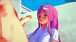 Lala's classroom blowjob devours oppai tits before class fantasyking3 Hentai