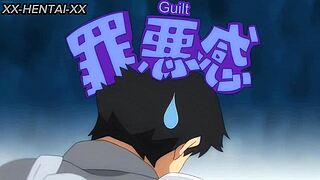 crossdressing hentai babe with big ass and tits gives sloppy blowjob ending in facial creampie