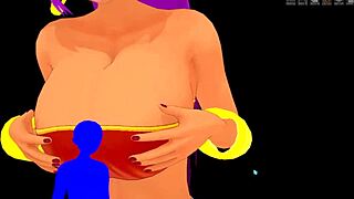 shantae fondles squeezes shakes her giantess huge boobs playfully