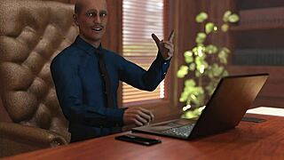 damn this horny boss can't stop fuckin' his hot secretary in the office 3d hentai game