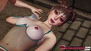 i can't stop fingering sexy redhead jessy's wet pussy in fishnets while massaging her big tits until she squirts!