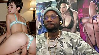 stepdaddy teases rebecca's tight bald pussy before she rides his fat cock cowgirl on her huge ass