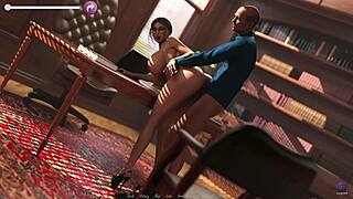 damn this horny boss can't stop fuckin' his hot secretary in the office 3d hentai game