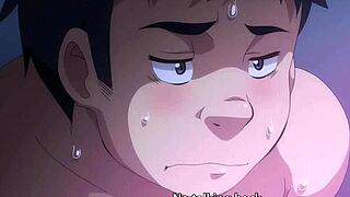 crossdressing hentai babe with big ass and tits gives sloppy blowjob ending in facial creampie