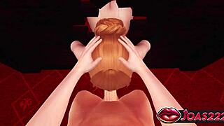 Miko Redhead's Handjob Turns Sloppy Gloryhole Blowjob Cumshot