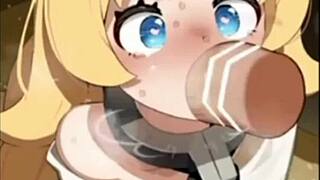 white crown princess gulps cum in extended mizumizuni blowjob