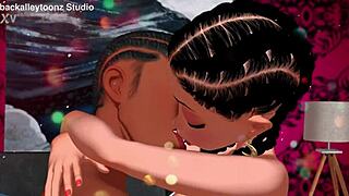 EBONY BIG ASS AND HUGE TITS GET POUNDED IN INTENSE INTERRACIAL THREESOME