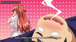 crossdressing hentai babe with big ass and tits gives sloppy blowjob ending in facial creampie