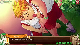 Hiro's giving Keitaro a juicy blowjob in scene 1 Russian dub yaoi