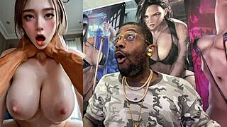 this big tit asian babe rides ebony cock reverse cowgirl in space her fat ass bouncing on tight pussy