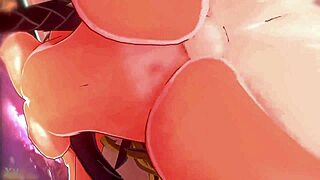 bold hentai babe shakes massive ass and huge tits in wild bouncing frenzy