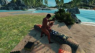 Indian Boy Ravan Deepthroats Golden Hair Foreigner Girl in Forest Creampie