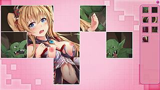 Girl and goblin girl get fucked in anime puzzle.