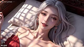whoa this chinese snow white beauty in red gives epic blowjob cum first ep ai gen 😍💦👅