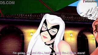 Felicia hardy black cat in bikini fucked hard by spiderman in marvel avengers hentai fantasy