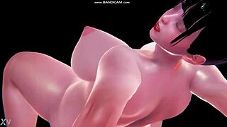 3D animation spotlights jiggling big tits and bouncy boobs in motion