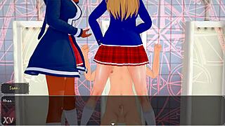 yo, ever seen aqua get dominated in this femdom bully hunters akane game scene?