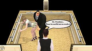 elevator traps lovers in steamy 3d hentai game sex encounter