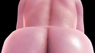 3D Cartoon Babe's Massive Boobs Bounce in Wild Animation Action