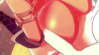 bold hentai babe shakes massive ass and huge tits in wild bouncing frenzy