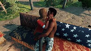 Indian Boy Ravan Deepthroats Golden Hair Foreigner Girl in Forest Creampie