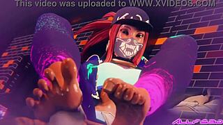 Allfs3d compiles fetish feet from anime girls in close-up worship