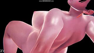 3D animation spotlights jiggling big tits and bouncy boobs in motion