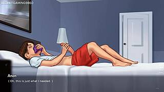 Pervert sneaks into stepmom's bedroom sniffing panties! Summertime Saga part 24 3D game unleashes big tits temptation