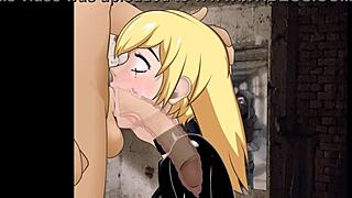 Blonde K's Latex Ring Deepthroat X-Ray in Rcave Animation