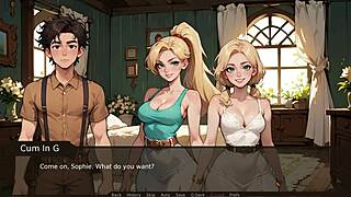 French kiss my best friend then show erect cock to step sisters in farmer kink taboo game ep 13