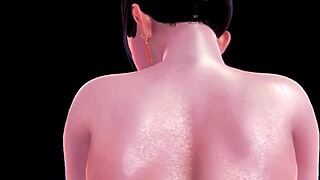 3D Cartoon Babe's Massive Boobs Bounce in Wild Animation Action