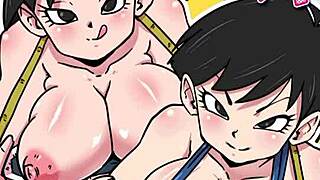 rikkas tail fucks gine deep while fasha masturbates in dragon ball lesbian hentai comic