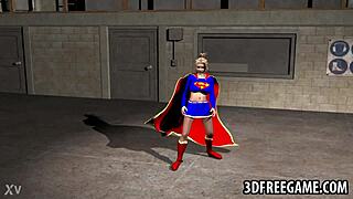 Supergirl takes muscular stud's cock deep in 3D anime fuck