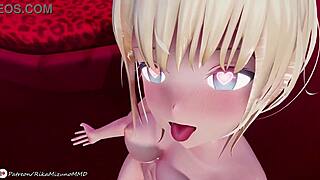 Kyo Chan dances sexy stripping big tits ass in 3D ecchi MMD.