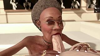 80-year-old ebony granny with saggy tits takes young cock in hardcore interracial anal assfucking