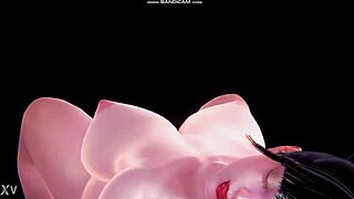 3D animation spotlights jiggling big tits and bouncy boobs in motion