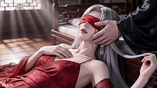 whoa this chinese snow white beauty in red gives epic blowjob cum first ep ai gen 😍💦👅