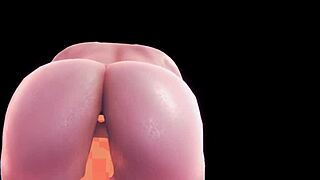 3D Cartoon Babe's Massive Boobs Bounce in Wild Animation Action