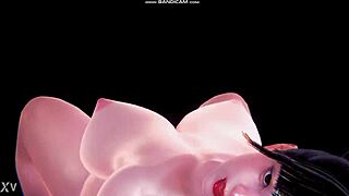 3D animation spotlights jiggling big tits and bouncy boobs in motion