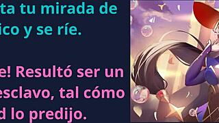 Hentai femdom joi turns you into Mona's total slave nipples play