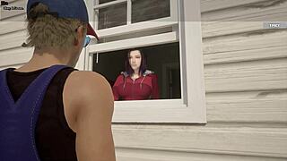 A couple invites neighbor girl for wild orgy in 3D hentai game. Big cocks fill every hole in interracial gangbang animation