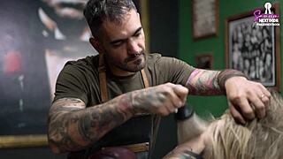 No cash for haircut so I fucked barber deep.