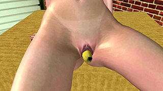 stunning 18yo shoves banana deep in pussy for intense masturbation pleasure