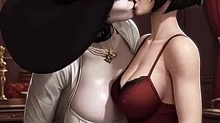 lady dimitrescu draws ada wong into teasing kisses and hidden desires