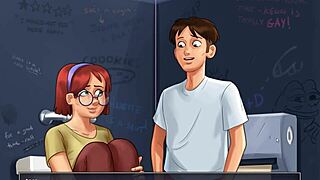 Big ass big cock big tits blonde brunette hentai game anal blowjob monster cock action hides dark secrets