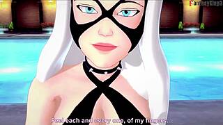 Black Cat Felicia Hardy bold bikini blowjob Spiderman fantasy