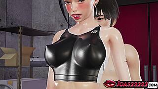 hot eun-hye's thighs grip cock tight after training in lotus pose before pov doggystyle creampie!