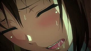 Bold hentai teen 18+ takes intense anal assfucking pounding deep on bed